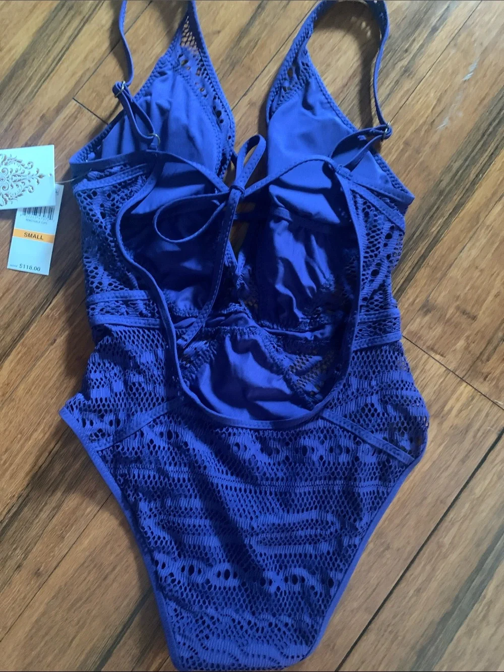 BECCA Royal Blue Lace One-Piece Swimsuit